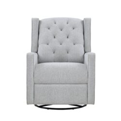 Milah - Gliding Swivel Recliner Tufted Brushed - Tweed Fabric
