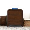 Lionel - Mid-Century Modern Nightstand 3 Drawer Bed Side Table - Brown - Image 9