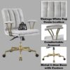 Damir - Vintage Top Grain Leather Office Chair - Antique White / Vintage - Image 2