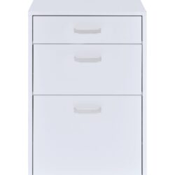Coleen - High Gloss File Cabinet - White / Chrome