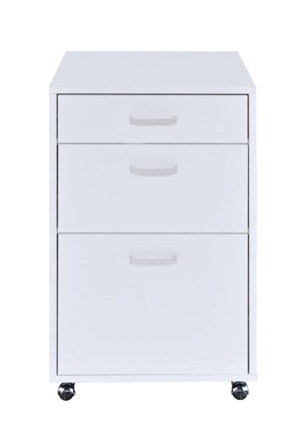 Coleen - High Gloss File Cabinet - White / Chrome