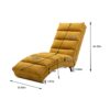 Ergonomic Linen Massage Chaise Lounge With Remote Control - Color, 5 Modes For Office, Living Room, Bedroom - Mustard - Image 3