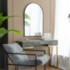 Arched Mirror With Metal Frame, Wall Mirror For Living Room Bedroom Entryway - Black - Image 3