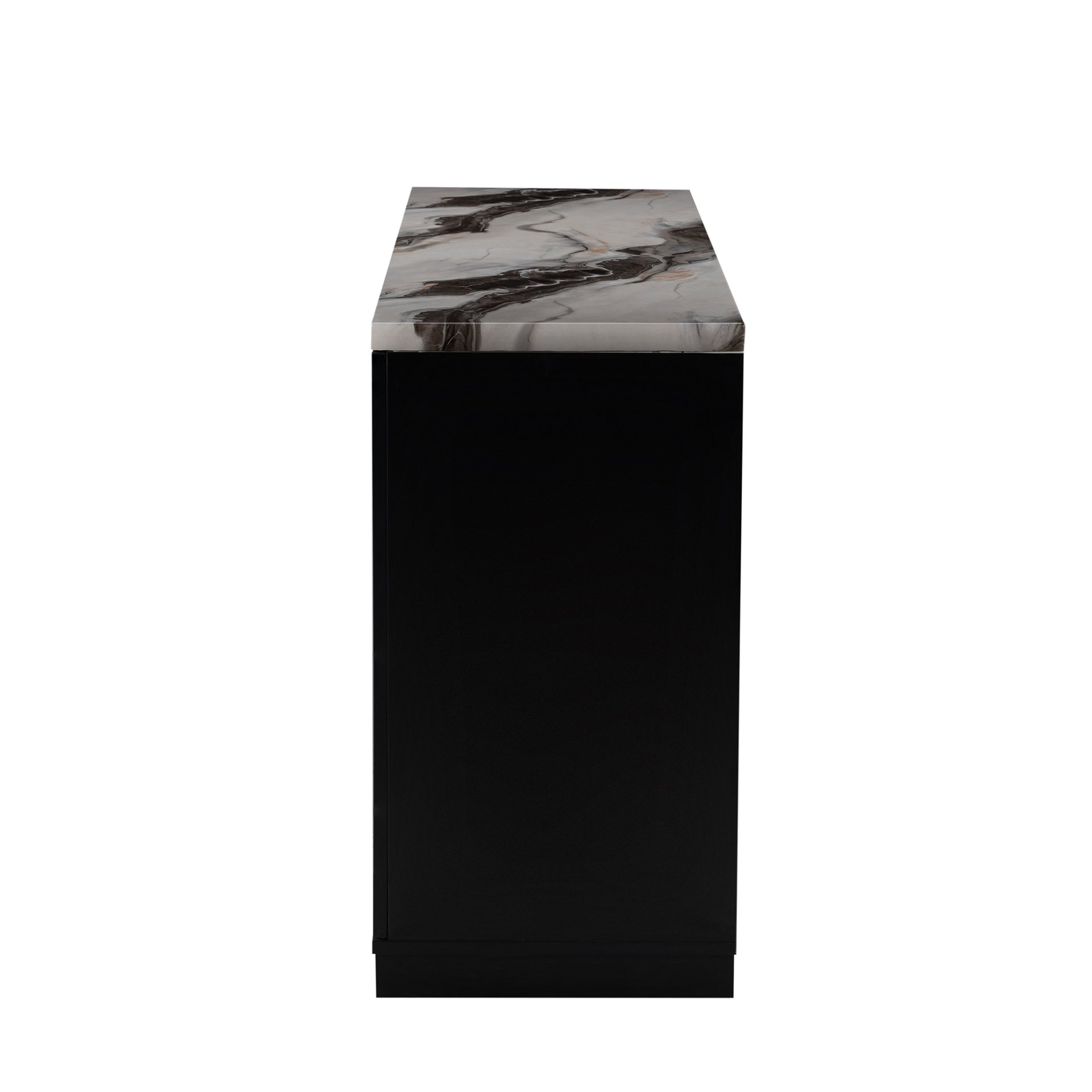 Stacey - Buffet With Storage Drawers And Marble Detailing - Black / Marble - Image 5