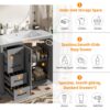 36" Bathroom Vanity With Sink, Soft Close Doors, Adjustable Shelf & 3 Drawers - Gray - Image 6
