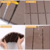 Plastic Interlocking Deck Tiles, Patio Flooring Outdoor Waterproof All Weather Use For Garden Poolside Front / Back Yard (Set of 44) - Light Coffee Color - Image 11