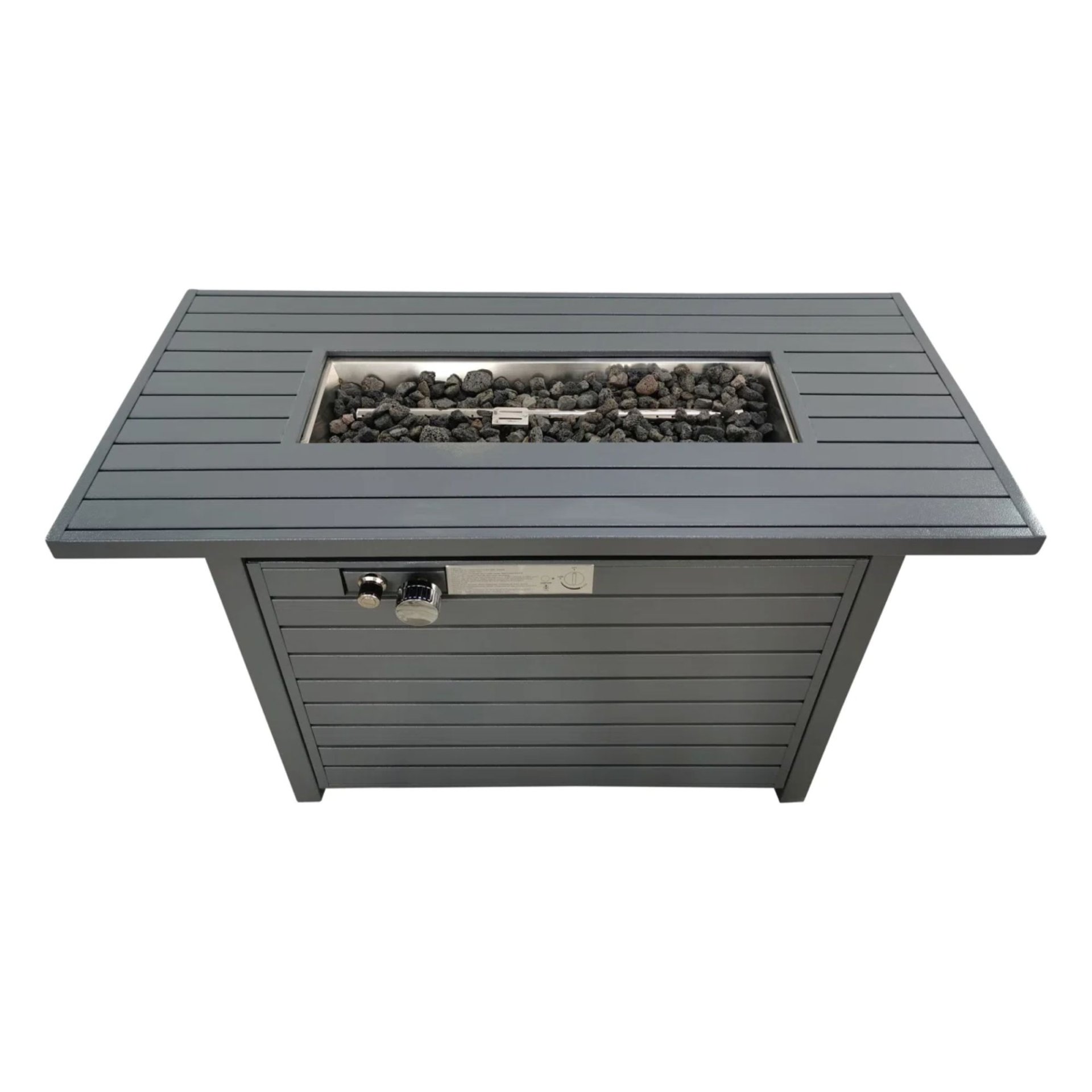 Propane Outdoor Fire Pit Table With Lid High-Quality Materials - Gray - Image 4