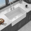 Kitchen Sink Workstation 33" Single Bowl Sink With Work Surface - White - Image 4