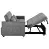 Convertible 3 In 1 Sofa Bed With Reclining Backrest And Pillows - Dark Gray - Image 7