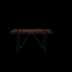 Modern Rustic Dining Table In Walnut With Metal Legs For 4 - 6 Person - Walnut