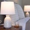 Claudia - Contemporary Lamp (Set of 2) - Off White / Polished Nickel / White - Image 6