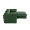 Modern Chenille 2 Seater Sofa With Ottoman Storage Cylindrical Backrest And Armrests - Green - Image 12