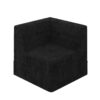 Modern Minimalist Corduroy Corner Sofa Sleeper Foam Upholstery Space Efficient Design - Black - Image 4
