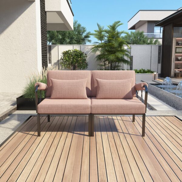 Rajni - Patio Set (2 Seats Chairs) - Black / Pink