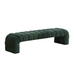 Modern Upholstered Armless Bed Bench With Channel Tufting Chenille - Green
