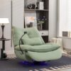 270 Swivel Glider Recliner Chair, Power Recliner Rocking Chair, USB Port Charge For Nursery Chair With Atmosphere Lamp For Living Room Bedroom Apartment - Green - Image 12