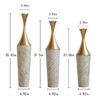 Floor Metal Vase Modern Style Decoration Home Woven Pattern Metal Vase 3 Piece Set Gorgeous Home Decoration Large Glazed Metal Vase - Champagne - Image 3