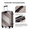 3 Piece Luggage Sets Lightweight Suitcase With Two Hooks, Spinner Wheels, (20/24/28) - Gold - Image 6