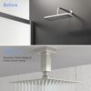 Ceiling Mounted 3" Shower Arm With Flange, Stainless Steel - Brushed Nickel - Image 7