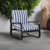 Asa - Outdoor Sling Chair With Reversible Cushions And Stripe Fabric - Blue / White Stripes - Image 2