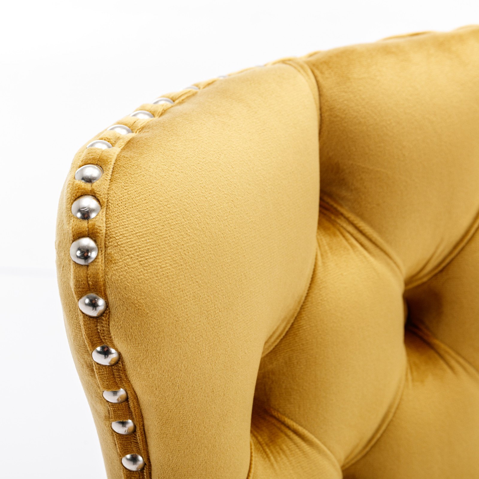 Swivel Velvet Barstools Adjusatble Seat Height From 25-33", Modern Upholstered Chrome Base Bar Stools With Backs Comfortable Tufted For Home Pub And Kitchen Island (Set of 2) - Gold - Image 9