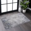 Marfi - 2' X 3' Abstract Area Rug - Silver / Blue - Image 2