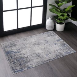 Marfi - 2' X 3' Abstract Area Rug - Silver / Blue