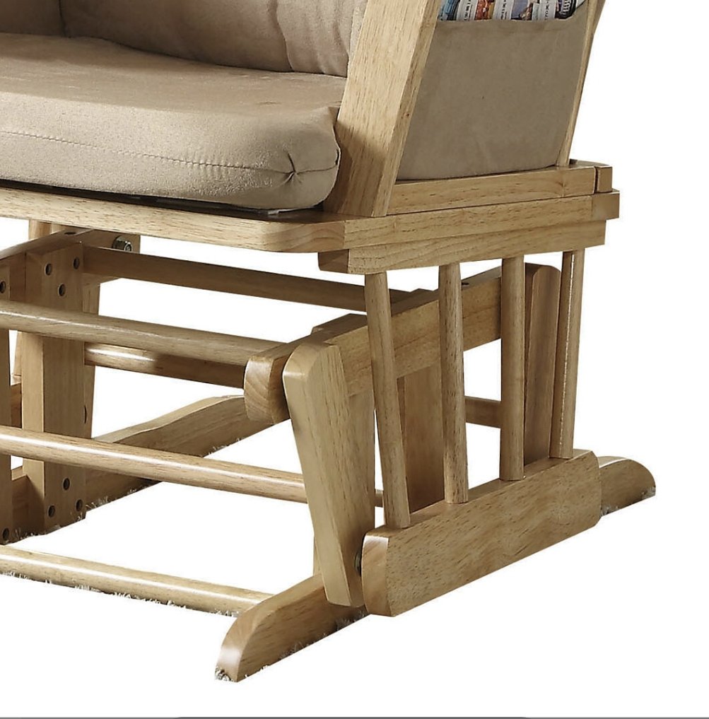 Rehan - Microfiber Glider Chair With Ottoman - Taupe - Image 3