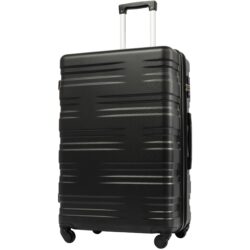 Luggage With Tsa Lock Spinner Wheels Hardside Expandable Luggage Travel Suitcase Check In Luggage ABS 24" - Black