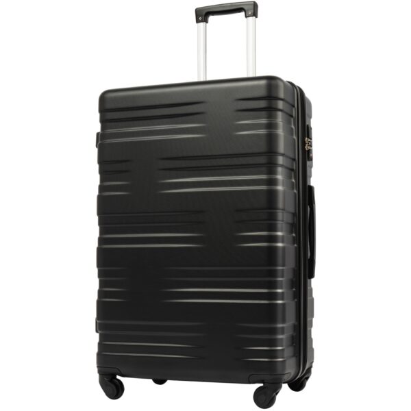 Luggage With Tsa Lock Spinner Wheels Hardside Expandable Luggage Travel Suitcase Check In Luggage ABS 24" - Black