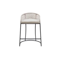 Woven Counter Stool With Upholstered Seat - Natural