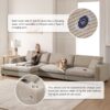 Oversized Sectional L Shaped Cloud Couch With USB Charging Port Cup Holder Deep And Wide Seat Sofa With Chaise Comfy - Khaki - Image 20