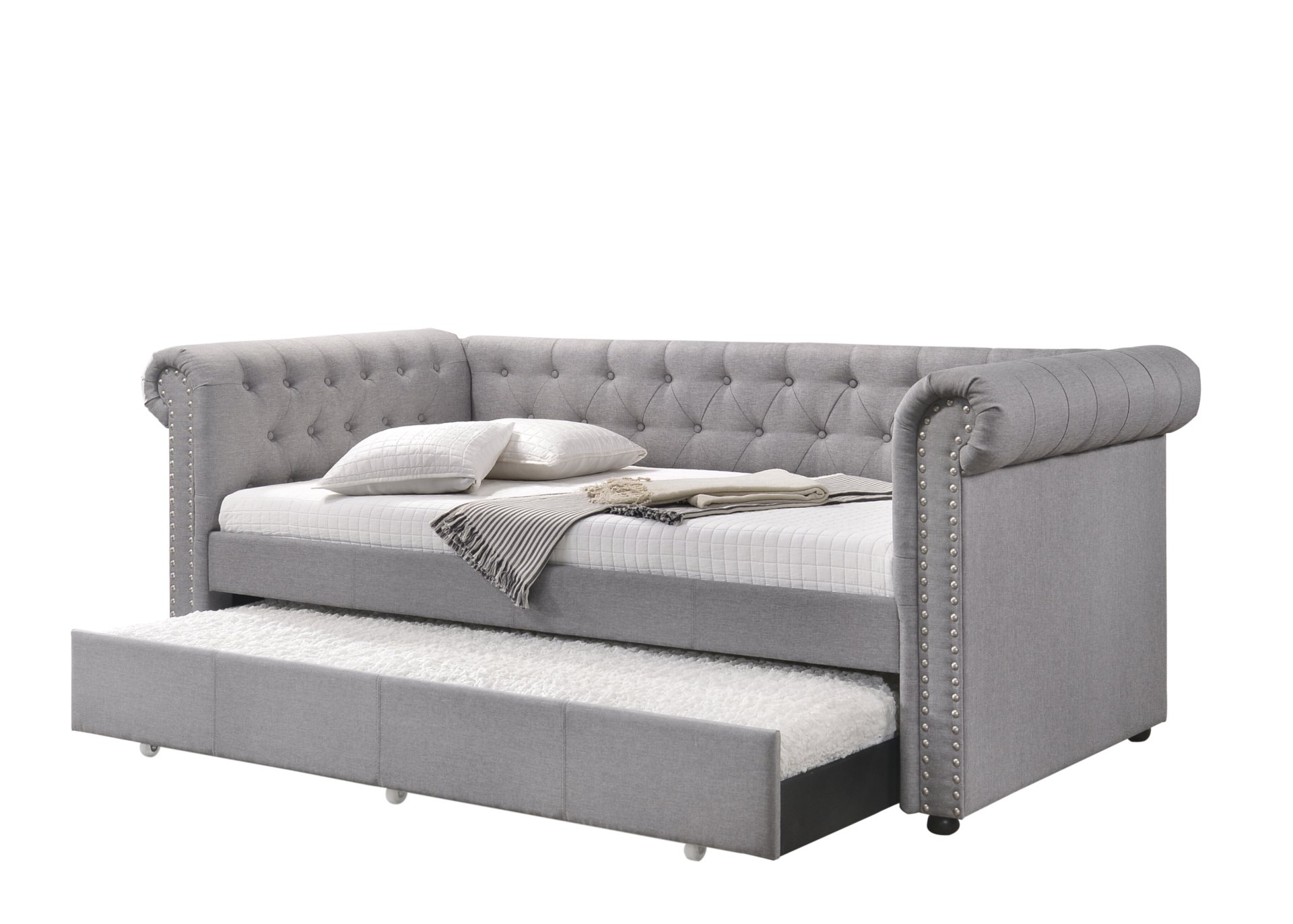 Justice - Twin Daybed With Trundle - Smoke Gray - Image 4