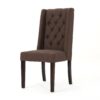 Elegant Tufted Dining Chair (Set of 2) With High Backrest - Dark Brown - Image 8