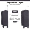 3 Piece Set (18/Travelbag/Toiletry Bag), Softshell Suitcase Spinner Wheels Terylene Polyester Luggage Sets Carry On Suitcase Luggage Lightweight Durable Suitcase - Black - Image 13