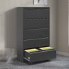 Modern 5 Drawer Steel Lateral File Cabinet With Lock For Legal / Letter / A4 / F4 Files - Gunmetal Black - Image 10