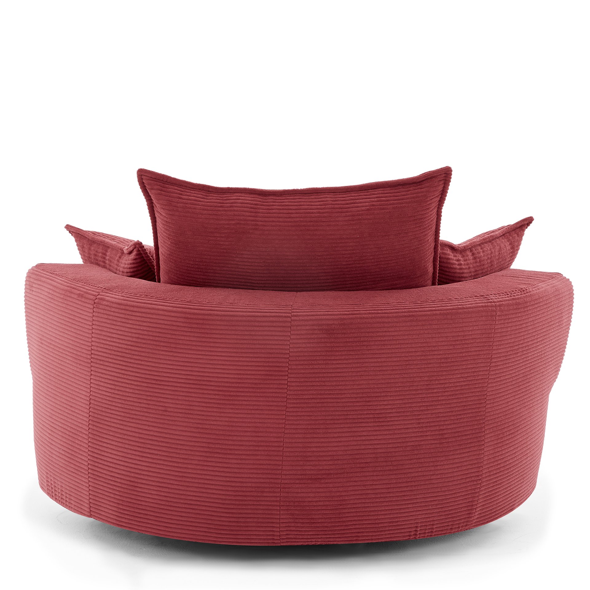 360° Swivel Sofa Chair Accent Barrel Chair With Dual Layer Cushion And Removable Pillows - Red - Image 15