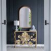 Console Table With Mirrored Glass Top, Modern Entryway Table For Living Room Foyer Entryway - Gold - Image 3