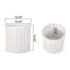Planter With Subtle Pleated Design - Antique White - Image 3