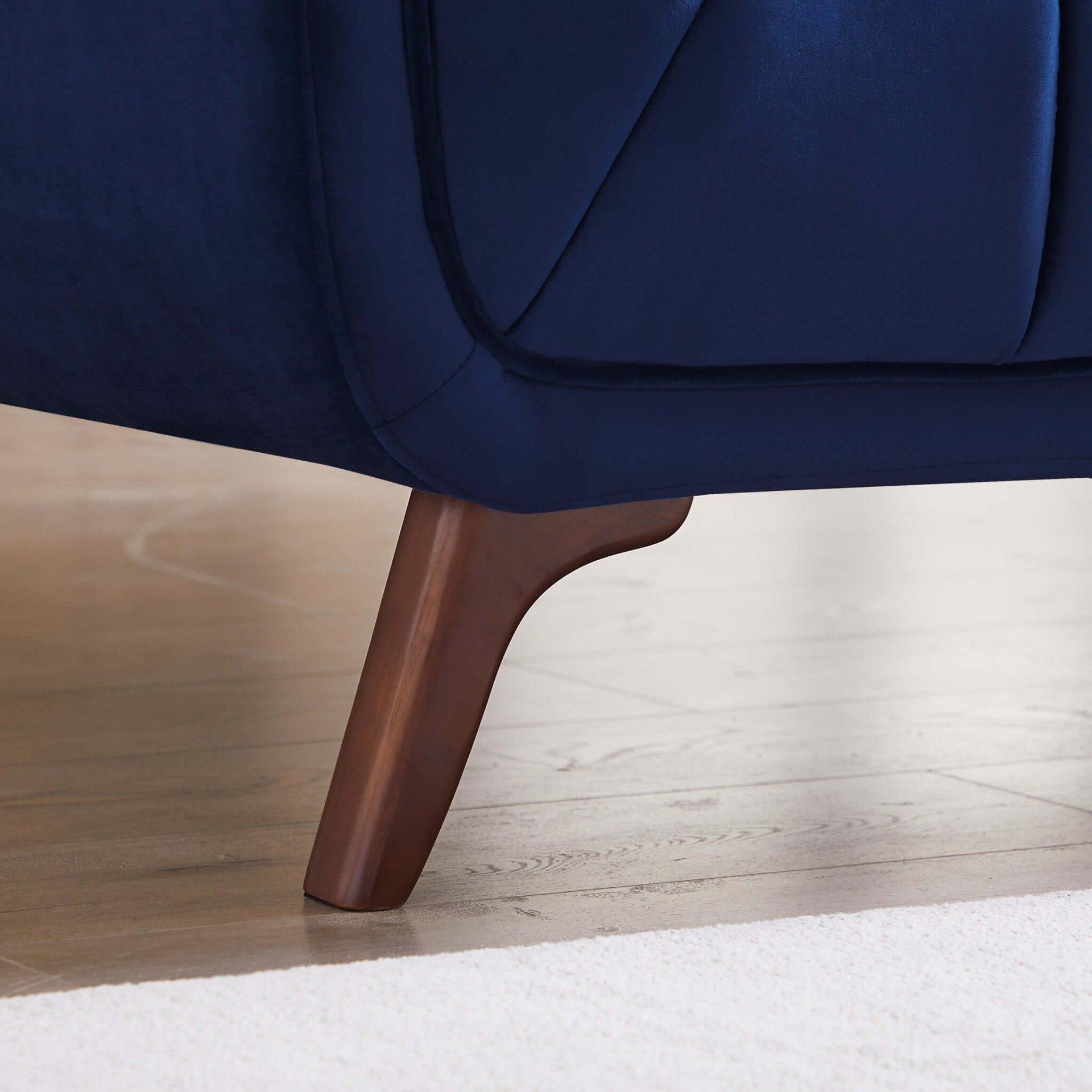 Addison - Large Velvet Sofa - Brown / Navy Blue - Image 7