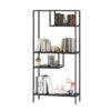 Modern Cube Storage Shelf With 4 Compartments & Metal Legs, Freestanding Organizer For Living Room, Bedroom, Home Office - Brushed Nickel - Image 12