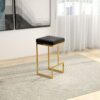 Joel - Mid-Century Modern Luxury Upholstered Stool - Black / Gold - Image 6