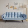 Sofa Soft Two Armrests Throw Pillow Pillow Comfortable Fit Apartment Bedroom Small Space - Antique Navy Blue - Image 3
