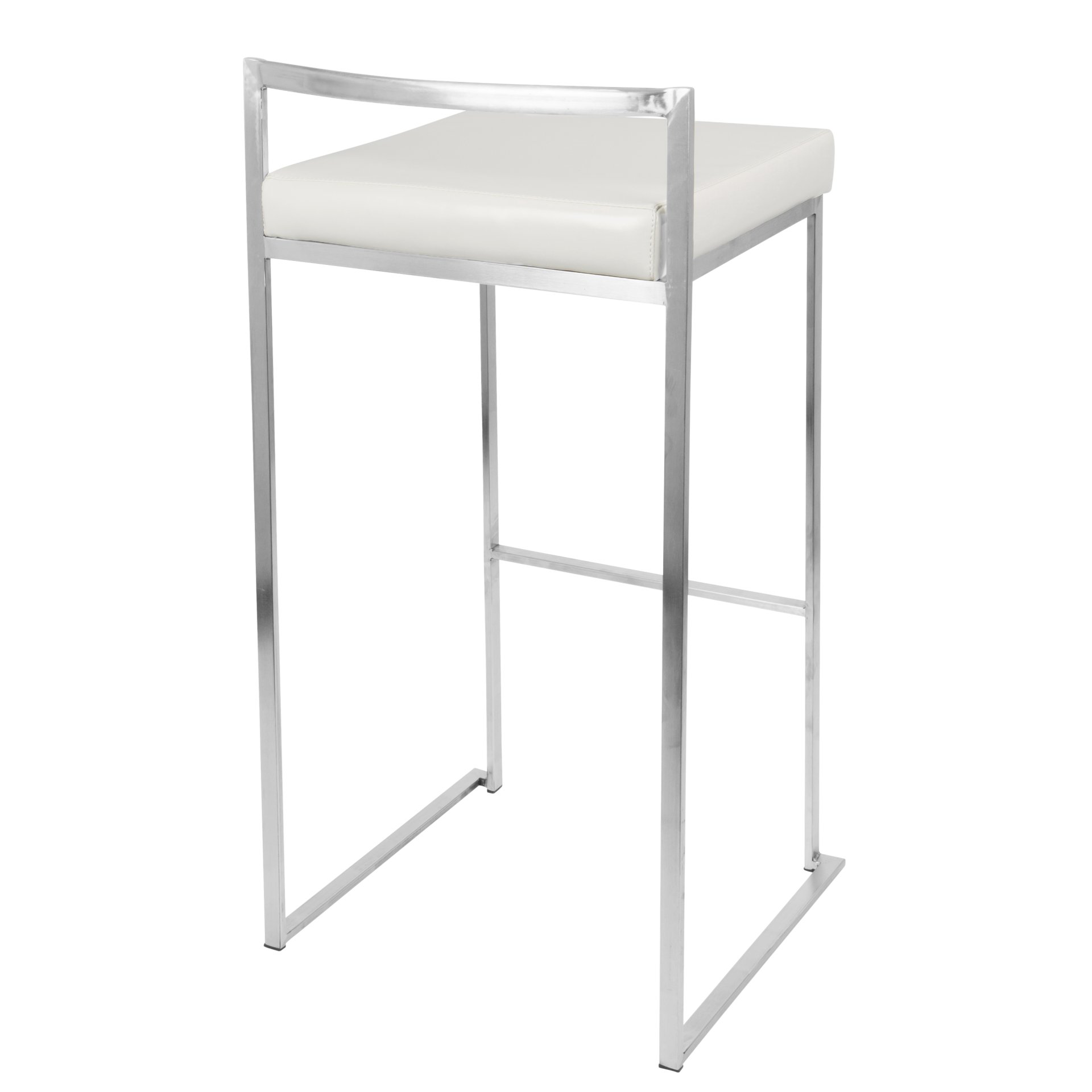 Fuji - Contemporary Stackable Barstool (Set of 3) - White - Image 4