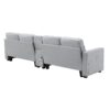 Upholstered Sofa With Console, 2 Cupholders And 2 USB Ports Wired Or Wirelessly Charged, Modern Linen Fabric Couches With 4 Pillows (4 Seat) - Light Gray - Image 8