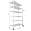 20" 6 Tier 6000Lbs Capacity Nsf Metal Shelf Wire Shelving Unit, Heavy Duty Adjustable Storage Rack With Wheels & Shelf Liners For Commercial Grade Utility Steel Storage Rack - White - Image 21