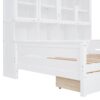 Full Size Daybed With Glass Door Storage Cabinets, Built In LED Lighting And Shelves - White - Image 15