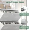 Modern Shoe Storage Cabinet With 3 Flip Drawers And Metal Frame For Entryway - Brushed Nickel - Image 6