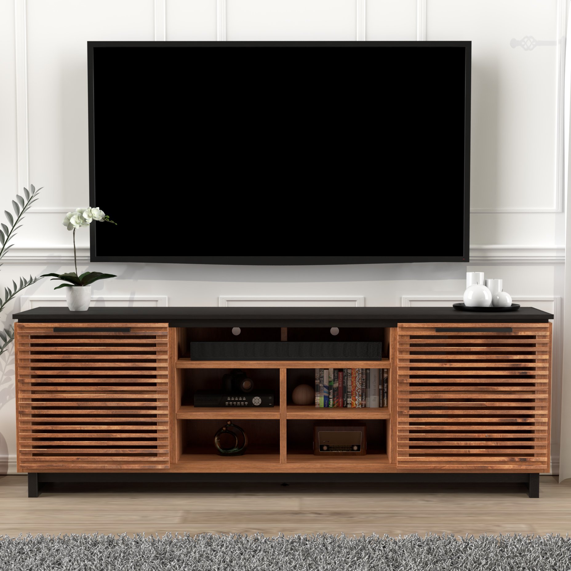 Graceland - TV Stand Console For TVs Up To 95" - Black, Bourbon - Image 4