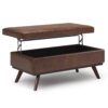 Owen - Lift Top Large Coffee Table Storage Ottoman - Distressed Chestnut Brown - Image 2